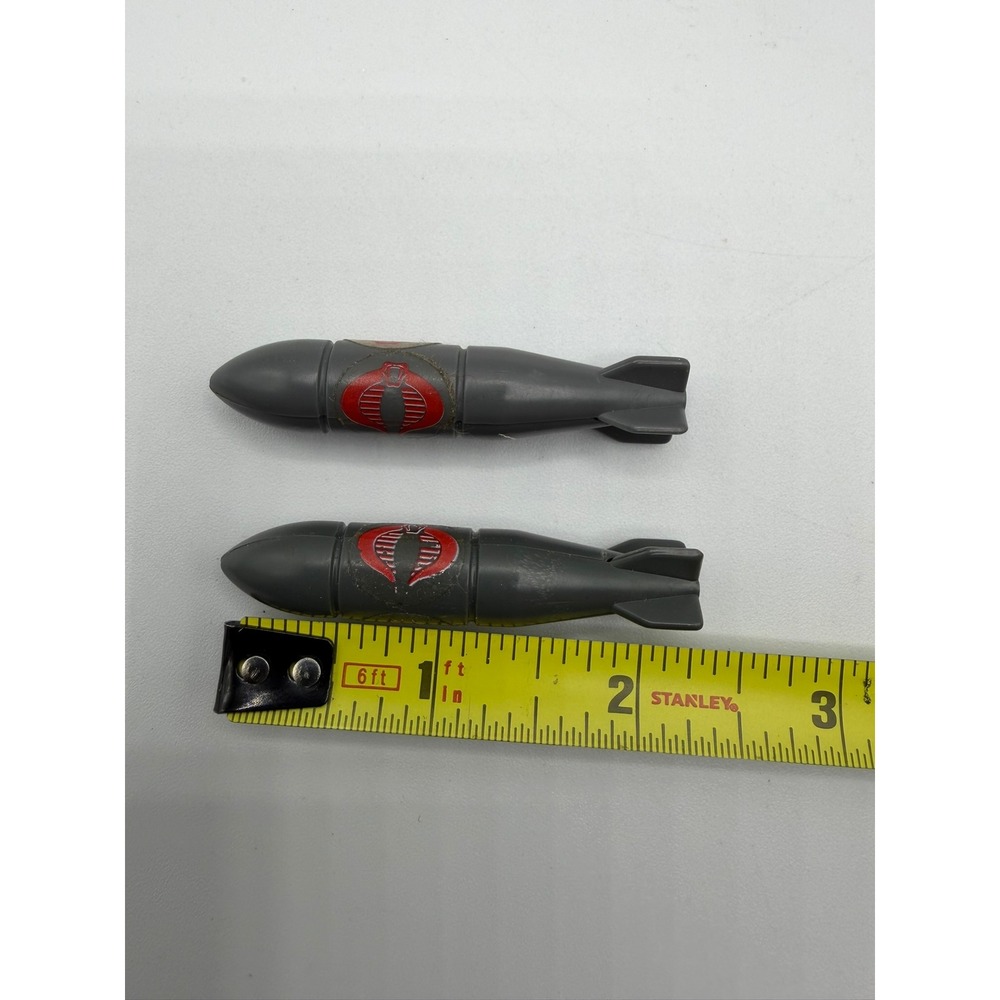 Vintage GI Joe Cobra Rattler Bomb Accessories Set of 2 Dark Grey 3.75" Toy ARAH - Picture 3 of 7